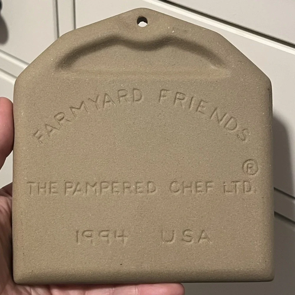 1994 Pampered Chef Farmyard Friends‎ Cookie Mold Stoneware Shortbread